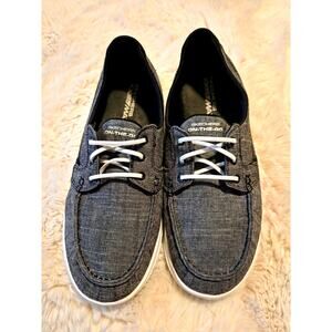 Skechers Women's On The Go Flex Ashore Boat shoes Black/Charcoal Slip on 9.5